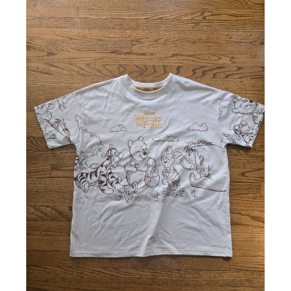 Disney Winnie the Pooh & Crew Embroidered Crew neck T-Shirt Size Large